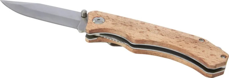 Dave Klappmesser aus Holz mit Gürtelclip Buche
