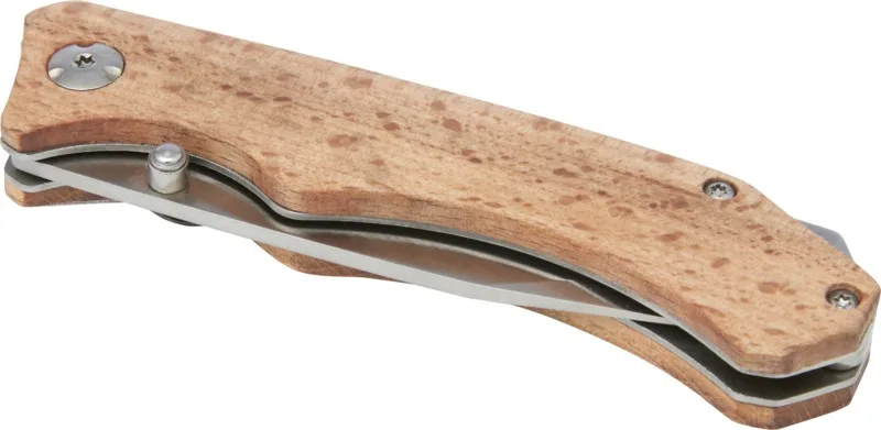 Dave Klappmesser aus Holz mit Gürtelclip Buche
