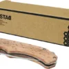 Dave Klappmesser aus Holz mit Gürtelclip Buche – Ansicht 5