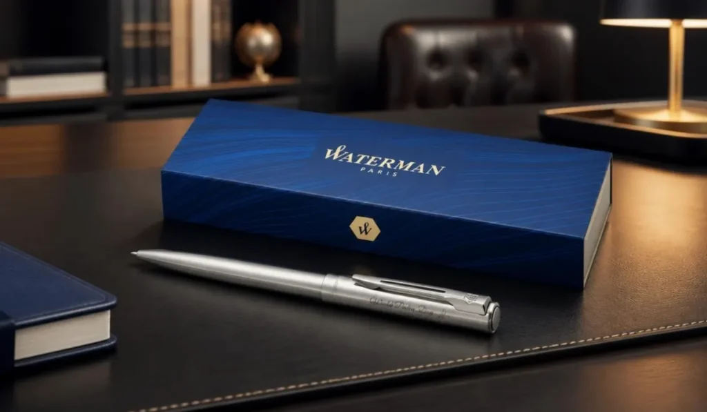 Waterman Kugelschreiber mit Gravur in blauer Geschenkbox