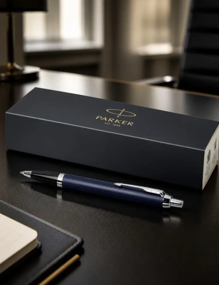 Parker IM Blau mit Gravur – Messing-Kugelschreiber mit Lack