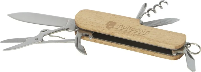 Richard Taschenmesser aus Holz mit 7 Funktionen Buche