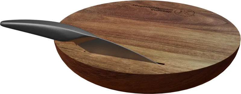SCX.design K03 rundes Schneidebrett mit Messer Akazie
