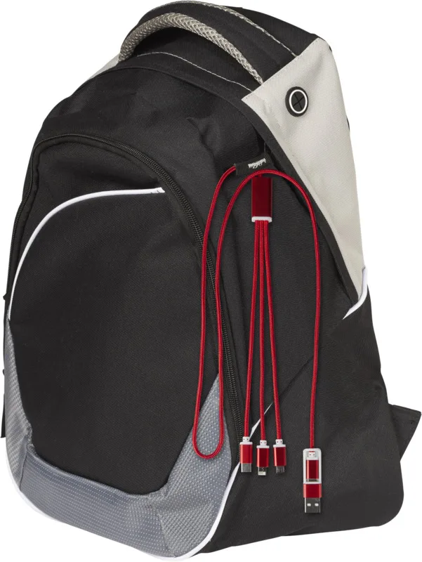 Versatile 5-in-1 Ladekabel mit Logo Rot