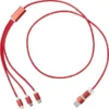 Versatile 5-in-1 Ladekabel mit Logo Rot – Ansicht 8