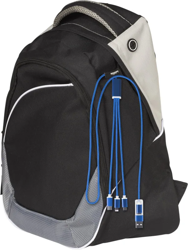 Versatile 5-in-1 Ladekabel mit Logo Royalblau