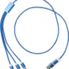 Versatile 5-in-1 Ladekabel mit Logo Royalblau – Ansicht 6