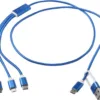 Versatile 5-in-1 Ladekabel mit Logo Royalblau – Ansicht 3