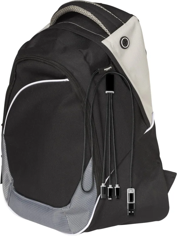 Versatile 5-in-1 Ladekabel mit Logo Schwarz