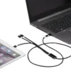 Versatile 5-in-1 Ladekabel mit Logo Schwarz – Ansicht 4