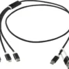 Versatile 5-in-1 Ladekabel mit Logo Schwarz – Ansicht 3