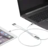 Versatile 5-in-1 Ladekabel mit Logo Silber – Ansicht 4