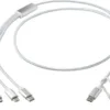 Versatile 5-in-1 Ladekabel mit Logo Silber – Ansicht 3