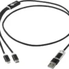 Versatile 5-in-1 Ladekabel mit Logo Schwarz – Ansicht 1