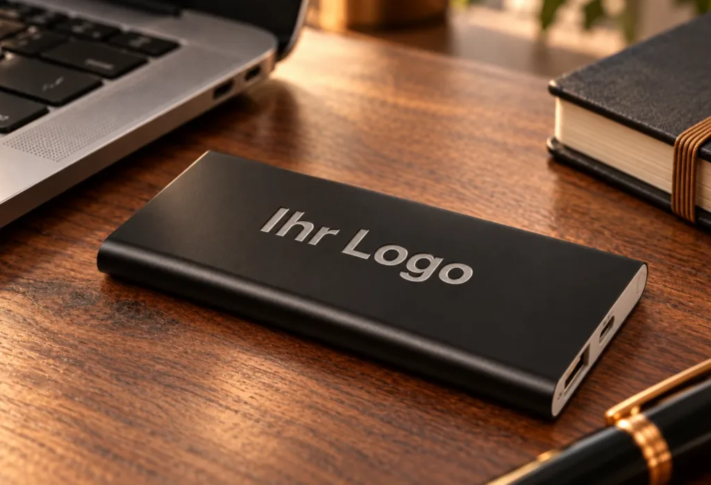 Pep Powerbank 4000 mAh mit Logo Schwarz
