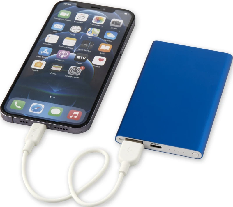 Pep Powerbank 4000 mAh mit Logo Royalblau