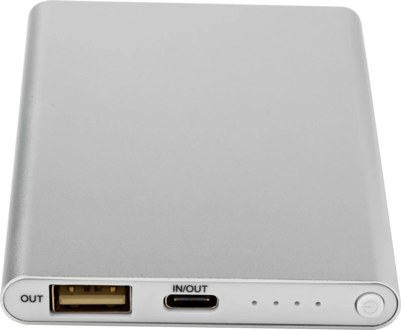 Pep Powerbank 4000 mAh mit Logo Silber