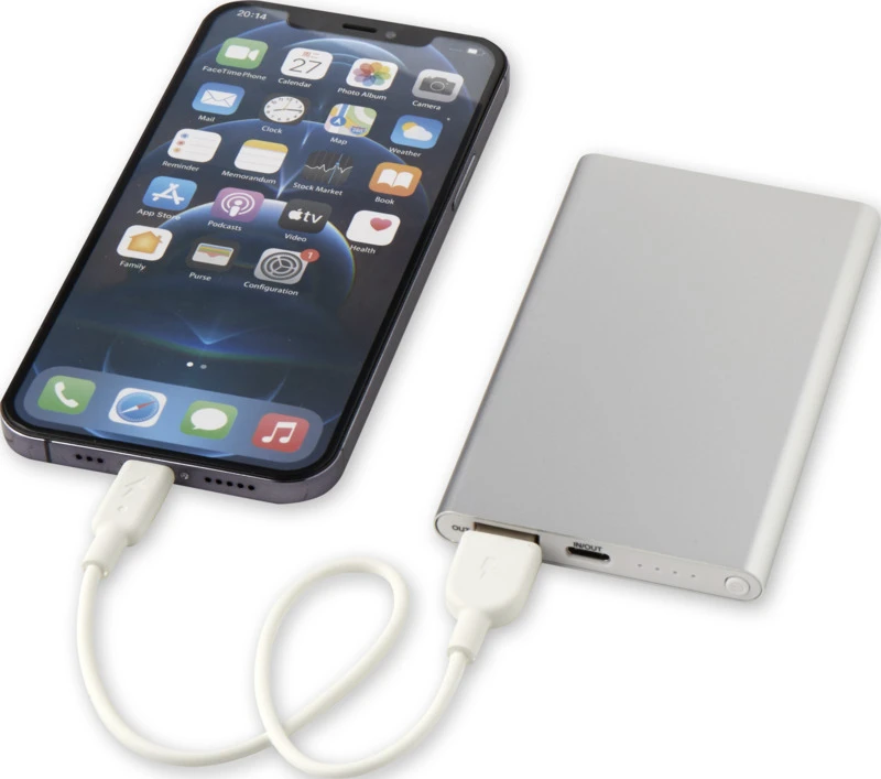 Pep Powerbank 4000 mAh mit Logo Silber