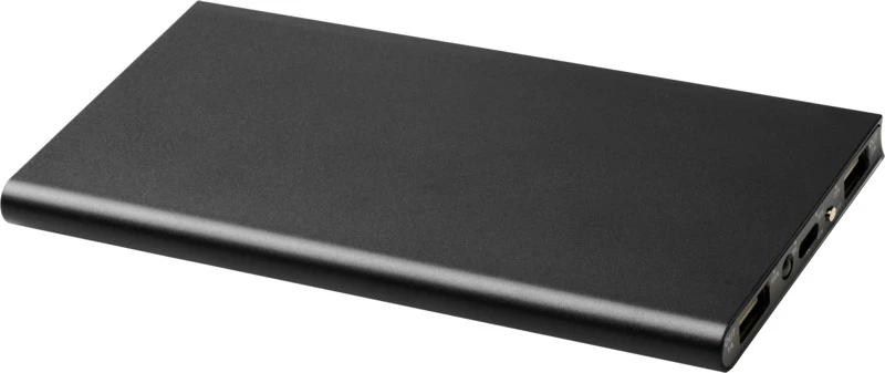 Plate Powerbank 8000 mAh aus Aluminium Schwarz