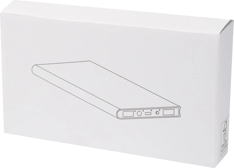 Plate Powerbank 8000 mAh aus Aluminium Silber