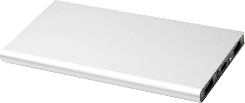 Plate Powerbank 8000 mAh aus Aluminium Silber