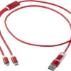 Versatile 5-in-1 Ladekabel mit Logo Rot – Ansicht 4