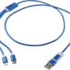 Versatile 5-in-1 Ladekabel mit Logo Royalblau – Ansicht 2