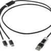 Versatile 5-in-1 Ladekabel mit Logo Schwarz – Ansicht 2