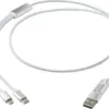 Versatile 5-in-1 Ladekabel mit Logo Silber – Ansicht 2